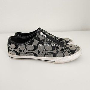 COACH | Poppy Signature Jacquard Logo Slip On Sneakers Size 8